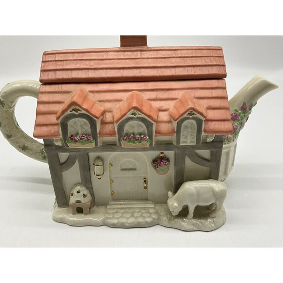 Lenox "The English Cottage Teapot" Devonshire Tea Room/2004/Fine Ivory Porcelain - Picture 8 of 16